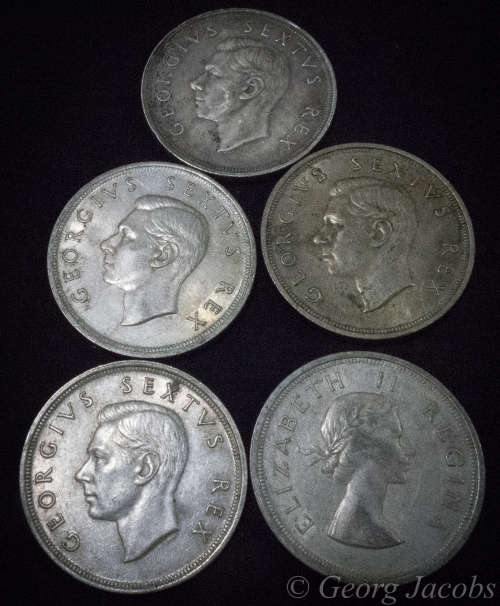 Five Silver Union Crowns 1948, 1952, 1957 - Start @ R1 !!!!
