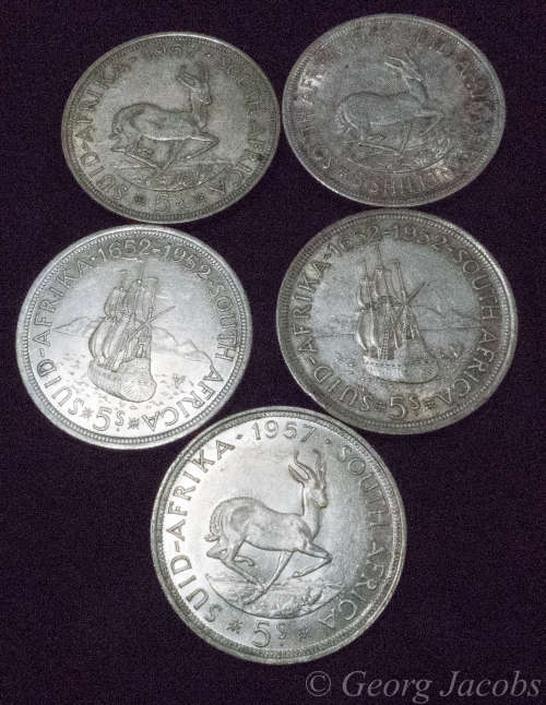 Five Silver Union Crowns 1948,1952 and 1957 Start @ R1 !!!