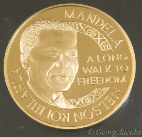 12 Ounce Solid Gold Mandela Robben Island Medallion Start @ R1 !!!