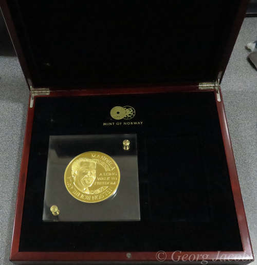 12 Ounce Solid Gold Mandela Robben Island Medallion Start @ R1 !!!