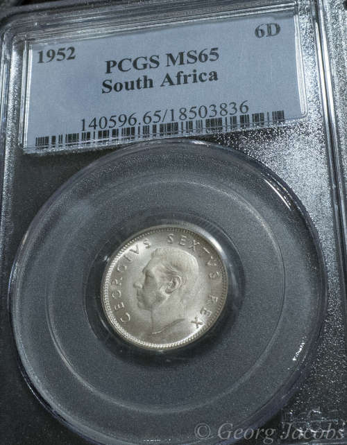 1952 Sixpence Gem Unc PCGS MS65 Finest Known @PCGS - Start @ R1 !!!!