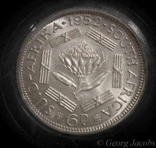 1952 Sixpence Gem Unc PCGS MS65 Finest Known @PCGS - Start @ R1 !!!!