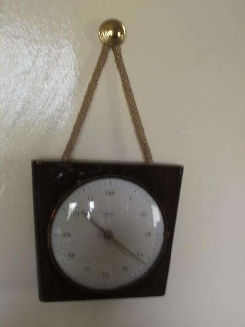 DIEHL ELECTRO WALL CLOCK ON ROPE, MADE IN GERMANY. CIRCA 1950'S