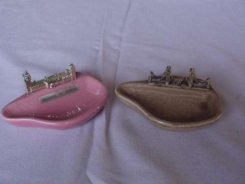 TWO WADE SOUVENIR ASHTRAY'S