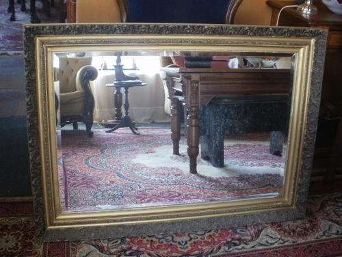 LARGE FRAMED BEVELED MIRROR