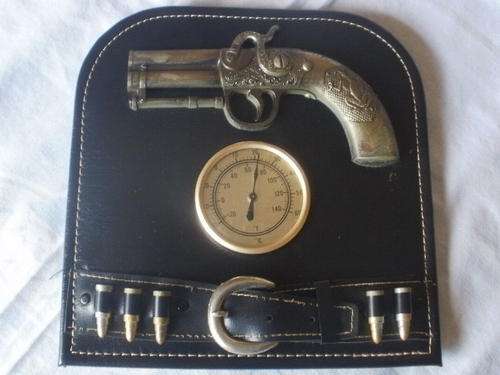 THERMOMETER WITH IMITATION GUN & BELT.