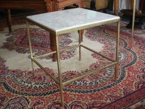 IRON & MARBLE SIDE TABLE