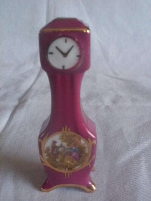 MINIATURE LIMOGES GRAND FATHERS CLOCK