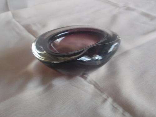 DARK PURPLE KIDNEY SHAPE MURANO BOWL