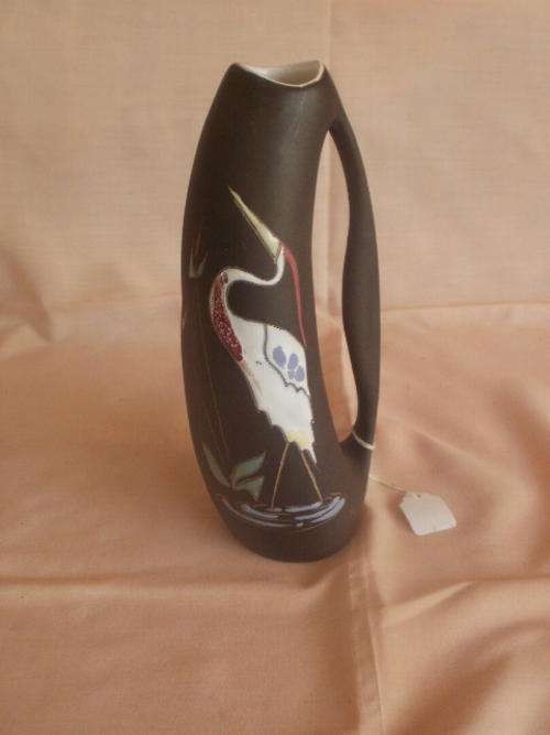 LOVELY CRESCENT BUD VASE - HAND PAINTED