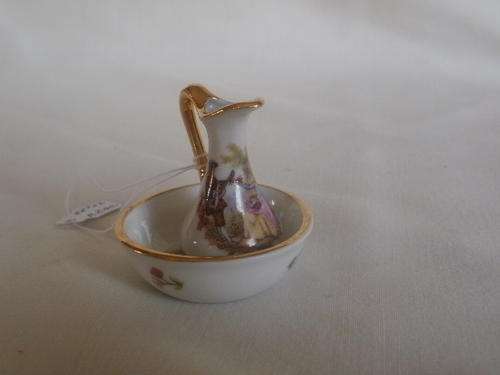 MINIATURE LIMOGES BASIN AND WATER JUG