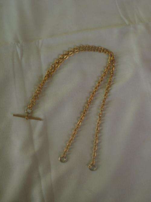 GOLD PLATED POCKET WATCH CHAIN(a)