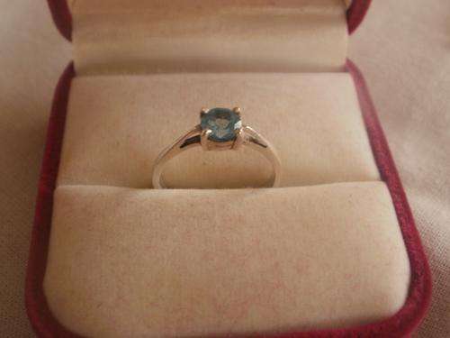 SILVER AQUAMARINE RING