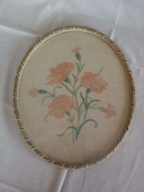 FRAMED EMBROIDERED FLOWERS