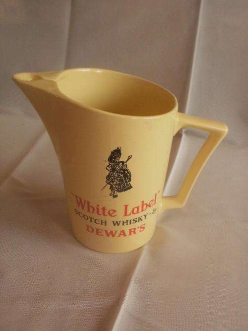 "WADE" WHITE LABEL SCOTCH WHISKEY, DEWAR'S WATER JUG
