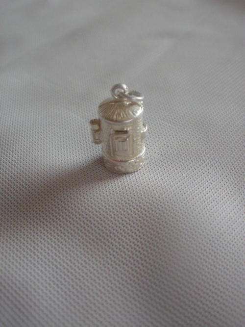SILVER POST BOX WITH POST MAN INSIDE CHARM