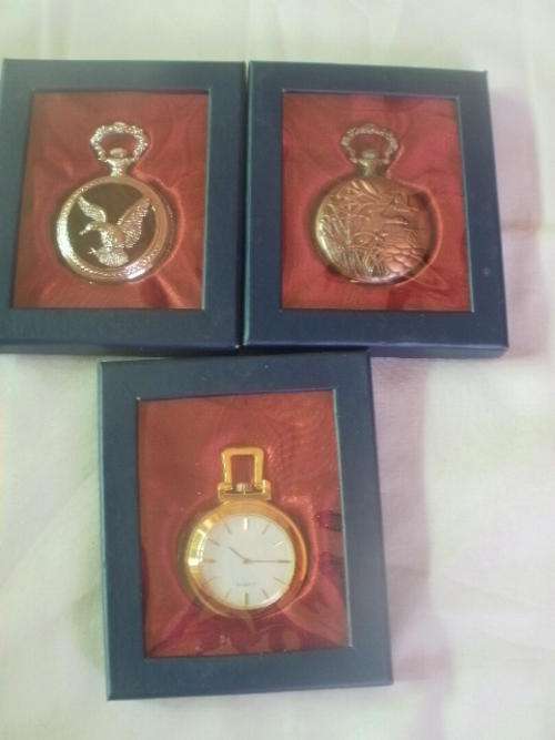 THREE COLLECTABLES QUARTZ POCKET WATCHES ****FREE SHIPPING****