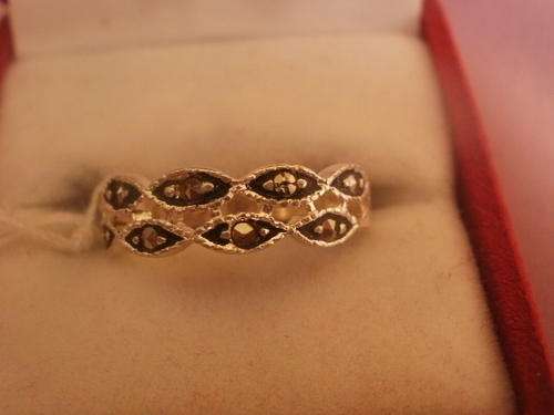 925 SILVER MARCASITE STRIPE RING