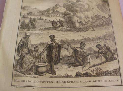 "HOE DE HOTTENTOTTEN HUNNE SCHAPEN DOOR DE ROOK JAGEN" PICTURE