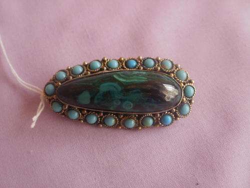 TURQUOISE SILVER 925 BROOCH