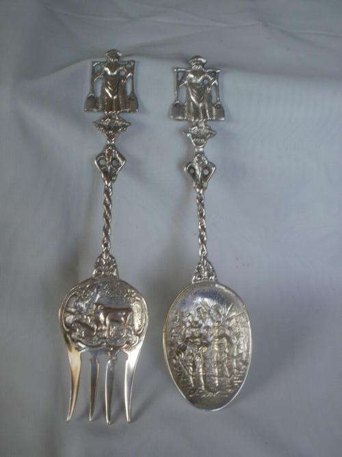 ORNATE DUTCH SALAD SPOON & FORK