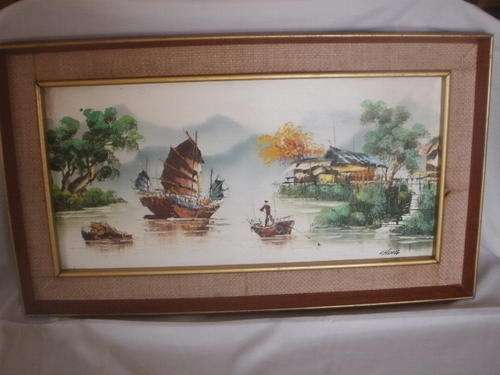 FRAMED OIL ON CANVAS BY CHENG