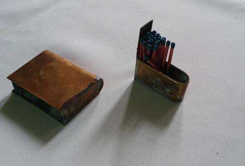BRASS MATCH HOLDER WITH MATCHES