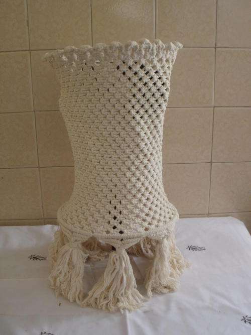 TWO MACRAME LAMP SHADES