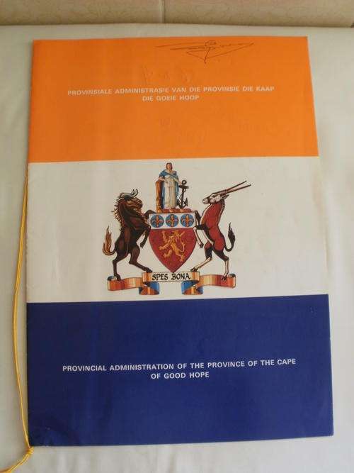 SIGNED MENU OF THE-PROVINSIALE ADMINISTRASIE VAN DIE PROVINSIE DIE KAAP DIE GOEIE HOOP  - MENU