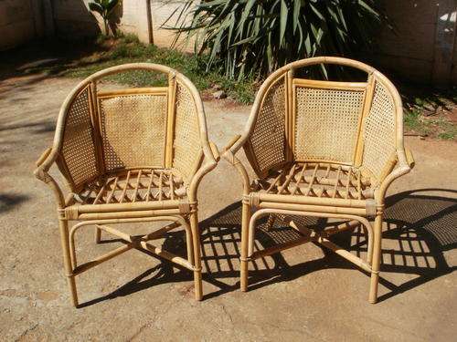 TWO CANE CHAIRS IN NEED OF REPAIRS