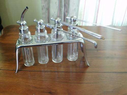 FOUR "THE DEVILBISS CO." MEDICAL ATOMIZER'S WITH STAND