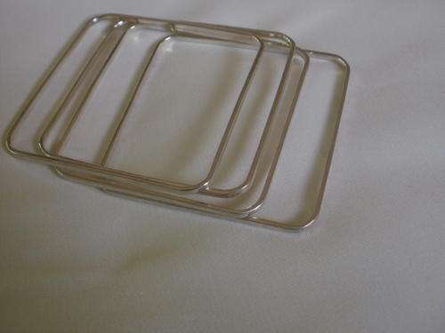 FOUR SILVER SQUARE BANGLES