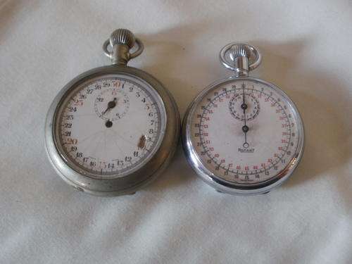 TWO STOP WATCHES. "KENDAL & DENT 1935"
