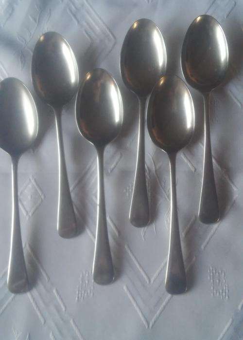 SIX SILVAWYTE SERVING SPOONS