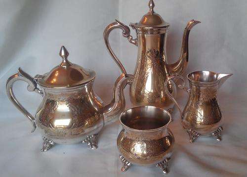 STUNNING 4 PIECE EPNS TEA & COFFEE SET
