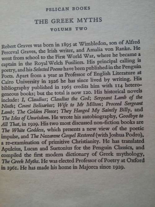THE GREEK MYTHS:2 - ROBERT GRAVES