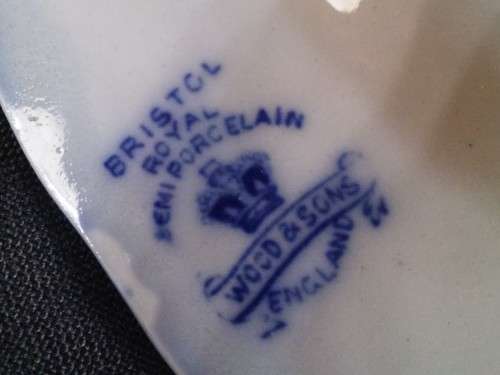 BRISTOL ROYAL SEMI PORCELAIN, WOOD & SONS, ENGLAND TRIO