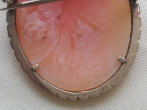 SILVER & MARCASITE CAMEO BROOCH/PENDANT