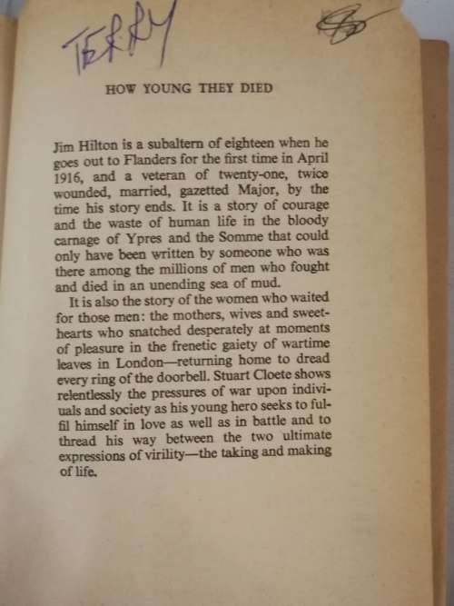 Stuart Cloete-How Young they Died