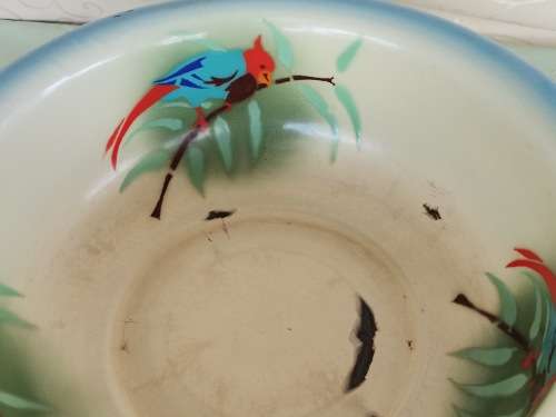 Enamel Wash Basin and Jug, Made in Poland