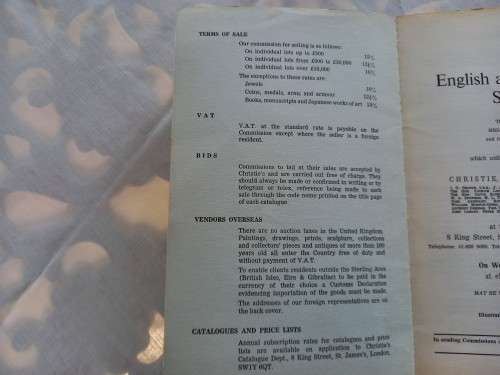 Christies catalog 25 Jyly 1973, English and foreign silver