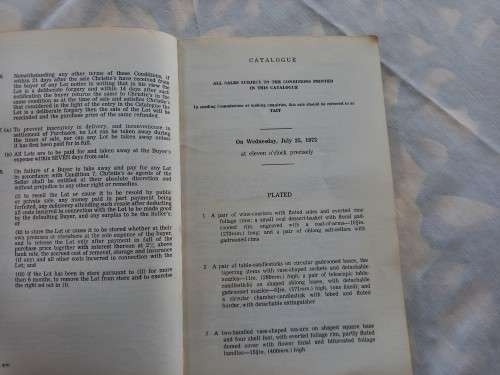 Christies catalog 25 Jyly 1973, English and foreign silver