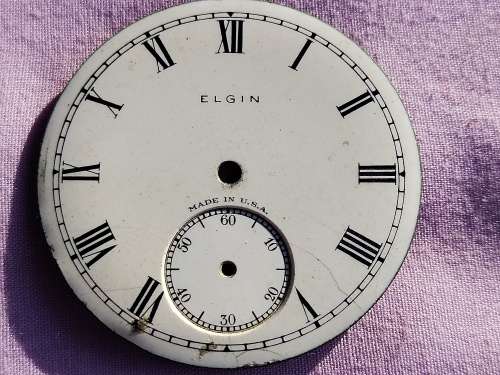 Elgin enamel dial (d) Made in Usa Damage