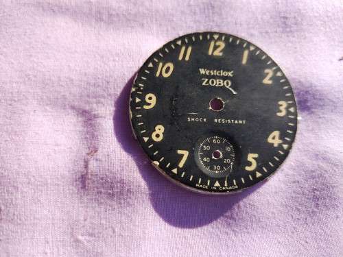 Black Westclox Zobo enamel Dial (b) Made in Canada