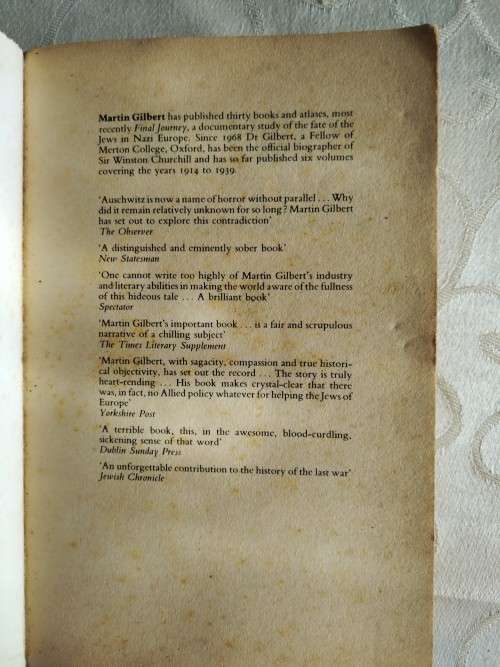 Auschwitz & The Allies, The Politics of rescue by Martin Gilbert -1983