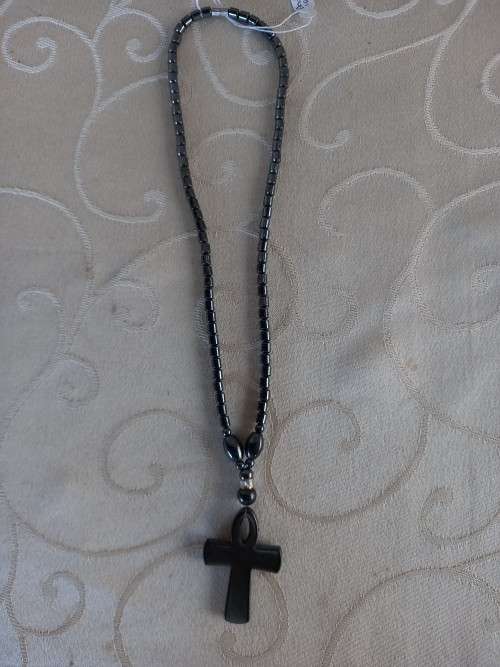 Hematite Necklace with cross