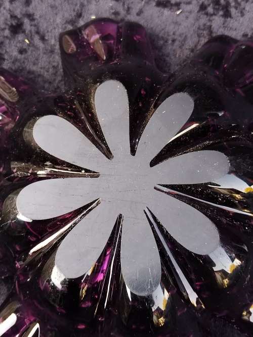 Unusual Dark Purple with bubbles Murano bowl