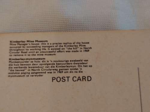 Kimberley Mine Museum - Post Card