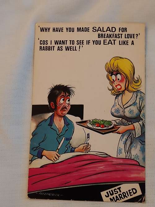 Why have you made SALAD for breakfast love? Post Card