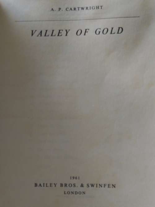 Valley of Gold by A.P. Cartwright dd 1961